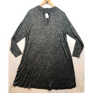 Lane Bryant Dress Black Long Sleeve Midi Keyhole Casual Office Women's 18/20 NWT